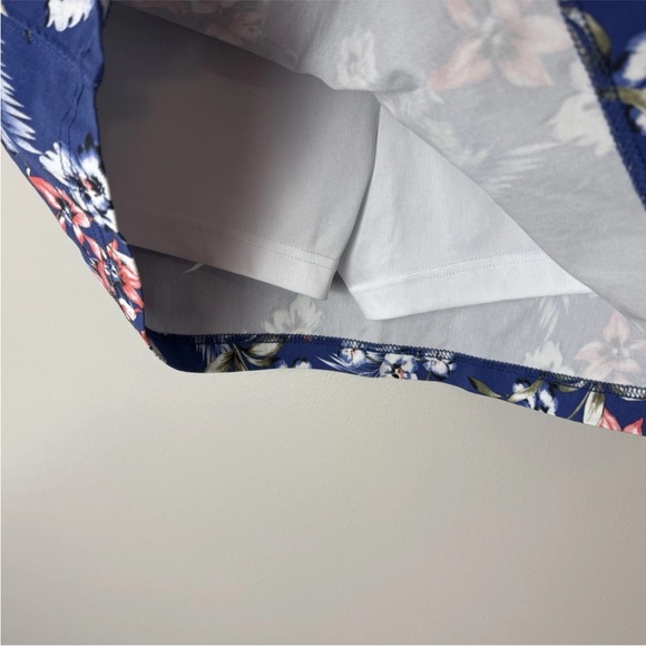 Mario Serrani Italy Comfort Stretch Skort Size Large Floral Built in Shorts Blue - Picture 4 of 7